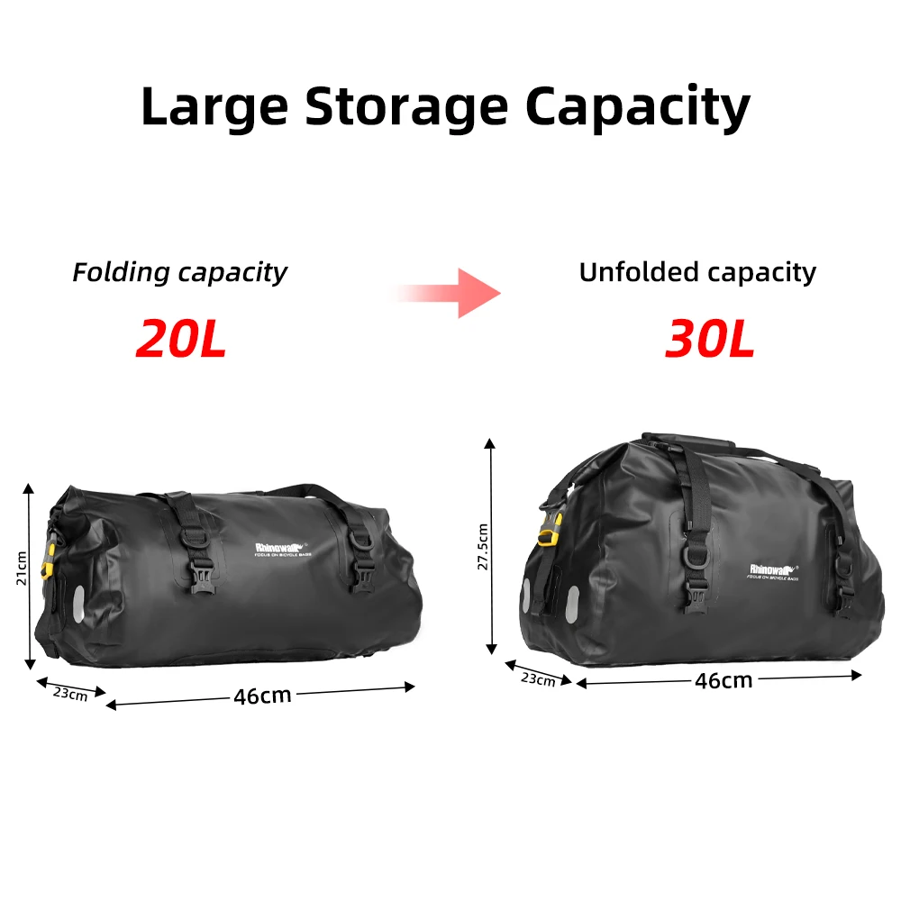 Rhinowalk Motor Side Box Top Pannier Bag 20L Waterproof Luggage Bags For BMW Adventure Motorcycle  Case Top Saddle Rear Seat Bag