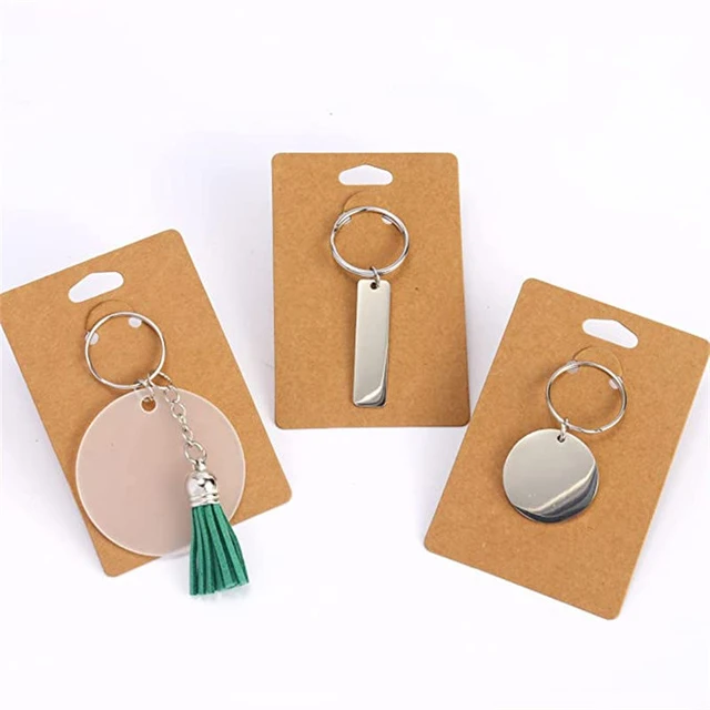 100pcs Keychain Display Card Retro Diy Display Keyring Earring Card Compact