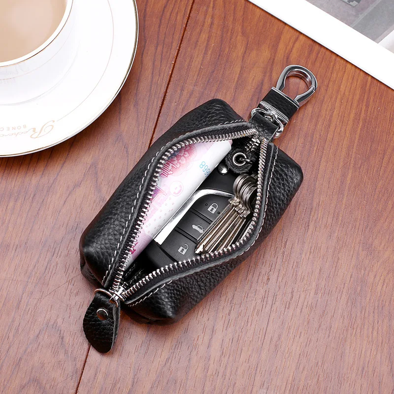Genuine Leather Keychain Men Women Key Holder Organizer Pouch Cow Split Car Long Key Bag Housekeeper Case wallet key case,key holder,key organizer,key purse