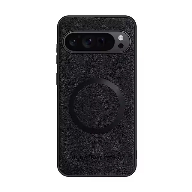 Magnetic Leather Shockproof Phone Case with Magsafe Charging Compatibility