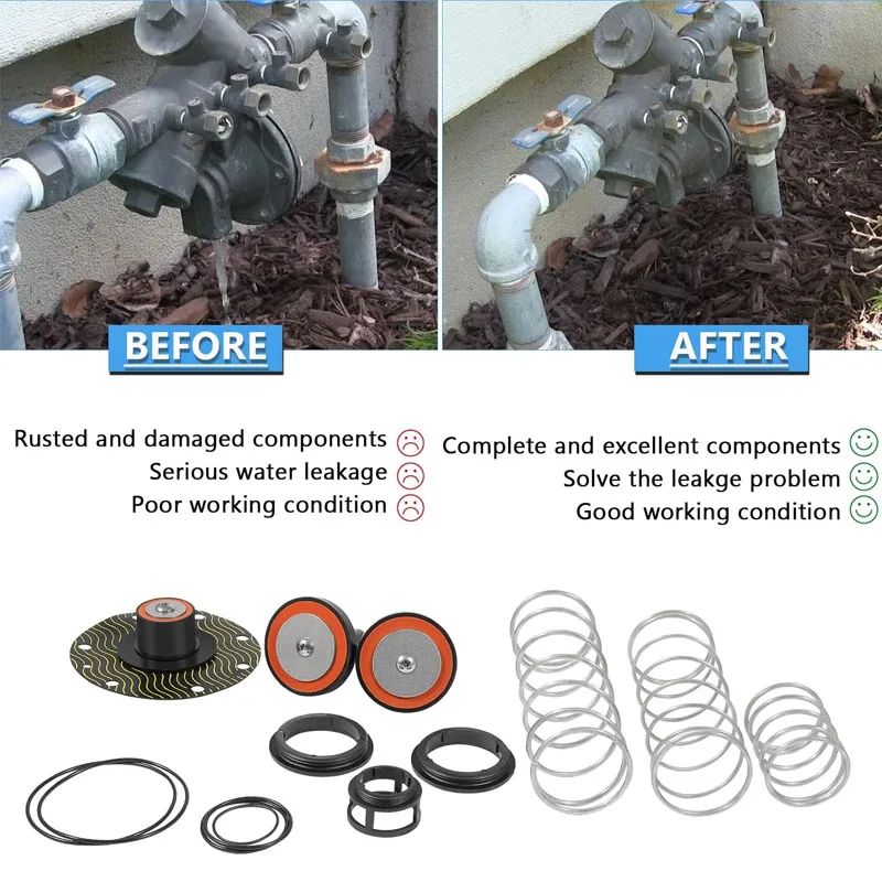 Fit For Wilkins Zurn Backflow Preventer Models 975XL & 975XL2 1-1/4"-2" Repair Rebuild Kit/Complete Poppets, Springs and Seats R