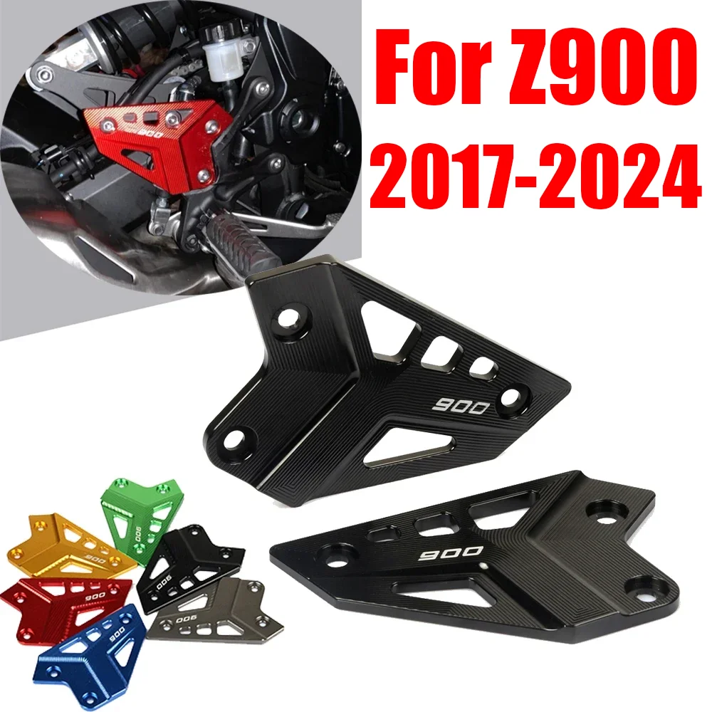 Modeer Per kawasaki Z 900 2018-2025 Z900SE 2022-2025 Moto CNC Poggiapiedi Pedale Protezione Foot Peg Heel Plates Guard Cover z900 se z900 Accessori ( rosso-nero
