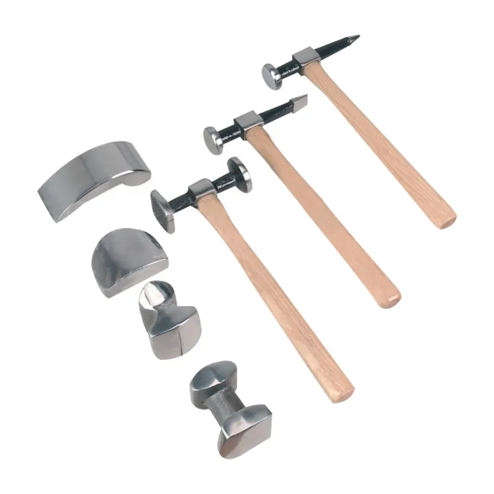 Body Hammer And Dolly Set DAYUAN 7pcs Auto Body Repair Tool Kit, Craft Panel Beating Hammer And Dolly Set Hammer Dent Body Tool Pdr Tools