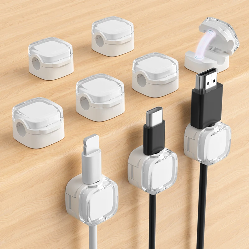 Magnetic Cable Organizer Clips Adjustable Cord Holder