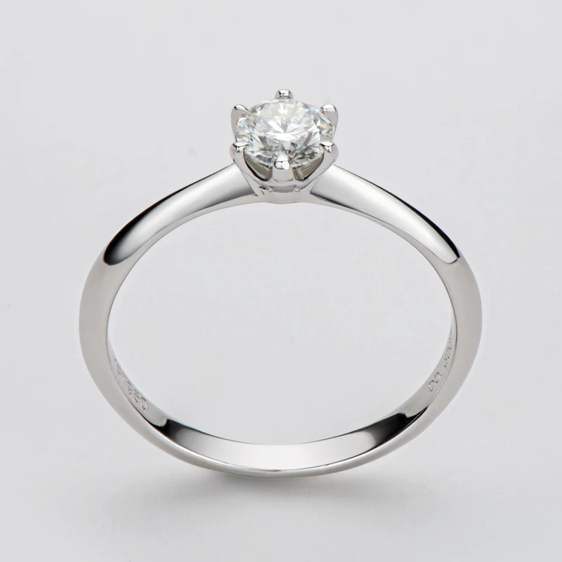 Bague De Fiançailles Solitaire Diamant Simulé 5 Ct - Or Blanc 14k (argent 925) - Sur Mesure (tailles Disponibles)