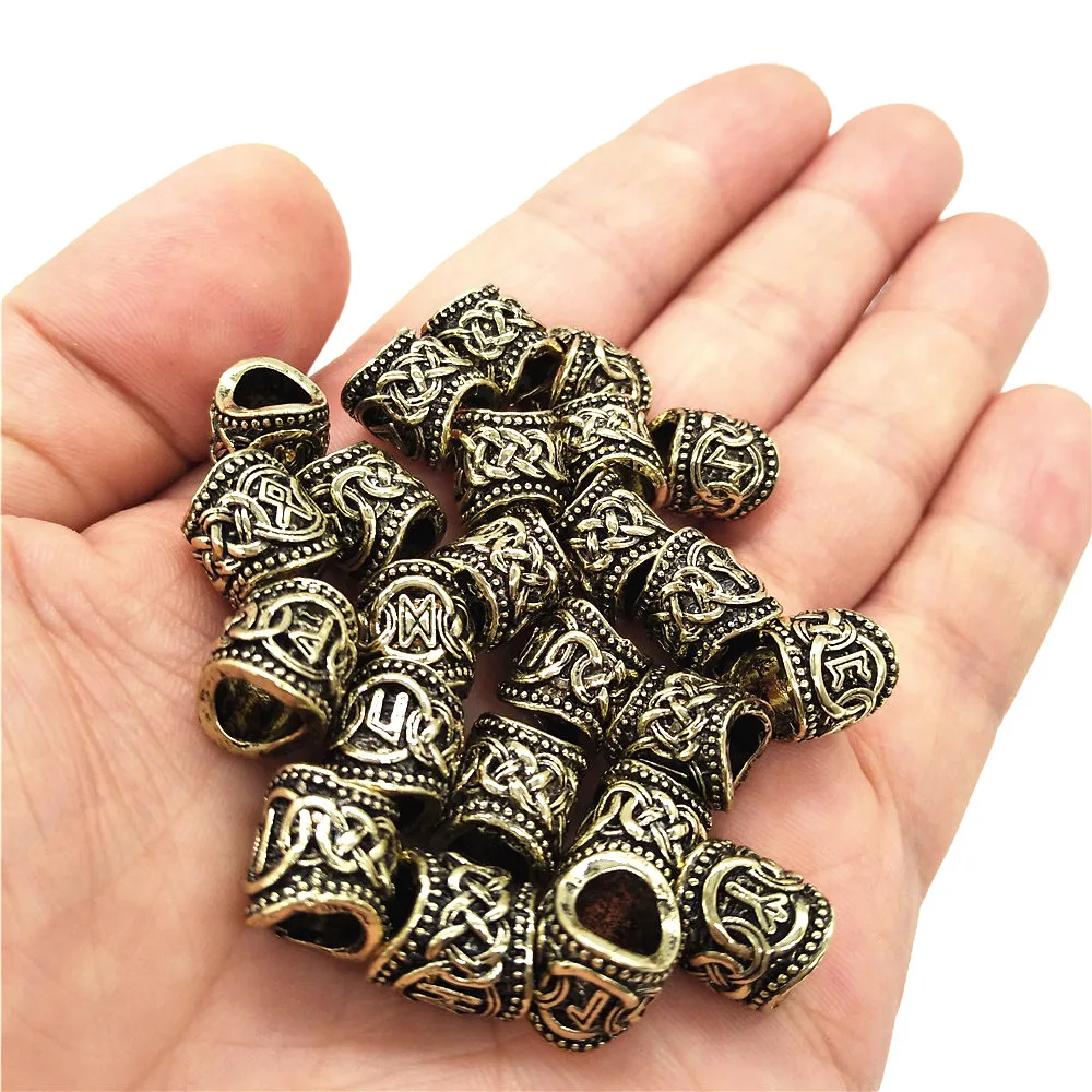 Runic Runes Metal Beads for Jewelry and Braids - Beard Boss