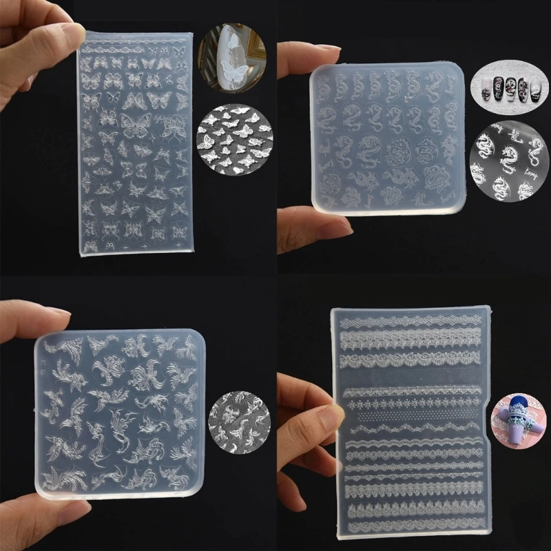 Versatile Art Mold for DIY Decorations Art Decorations Nails DIY Silicone Templates Nails Carving Moulds