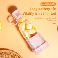 USB Rechargeable Portable Blender Juicer 380ml Compact Smoothie Maker for Fruits Vegetables Quiet Cordless Mixer with Travel Lid