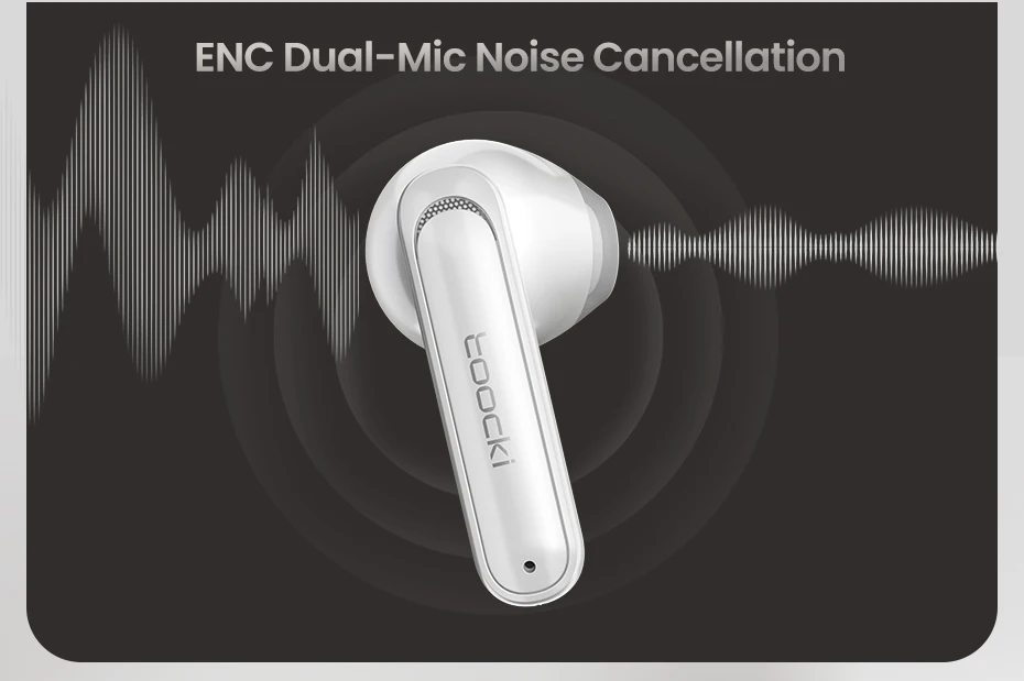 Description Picture 6 of itemToocki TWS Wirless Earphones ENC Noise Cancelling Sliding Bluetooth 5.3 Chip Semi-in-Ear Handphone 3.2g Loge Time Wearing