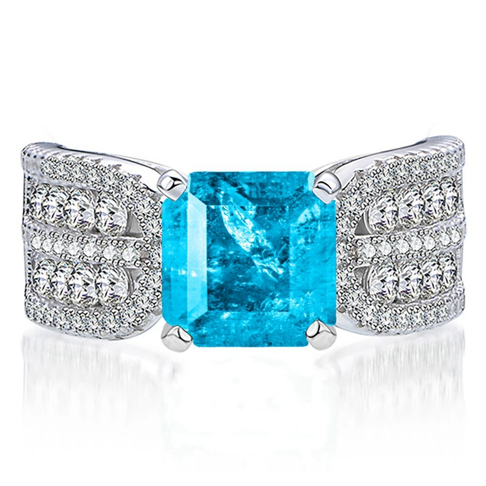 再最終値下げ↓e.m.＊ゆれるリング Wong Rain 925 Sterling Silver 3EX VVS1 Asscher Cut 2.5CT