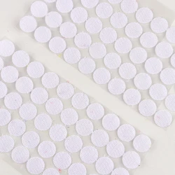 Multipurpose Transparent Adhesive Dot Stickers - Hook and Loop Fastener Rounds - 15mm 102Pairs (White)