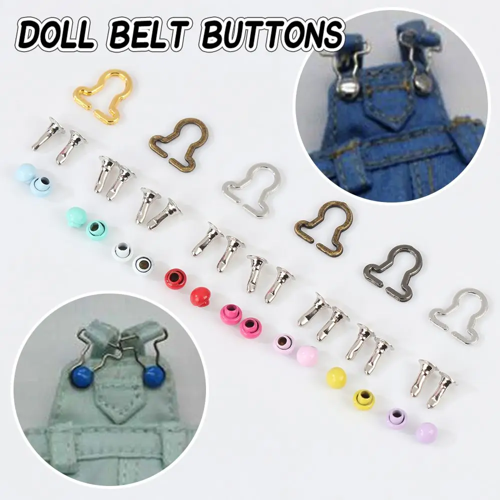 

20Pcs Metal Mini Doll Belt Buttons Doll Clothes Fit For 1/6 BJD Dolls Girls Doll Buckles DIY Doll Trousers Bags Accessories