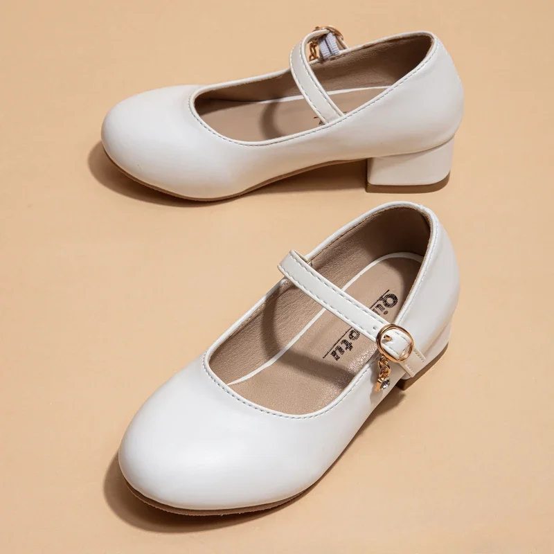 Fashion Girl Princess Shoes Comfor Kids Leather Shoes Anti Slip Girls' Shoes Soft Soled Child Shoe Simple Girls Leather Shoe 6