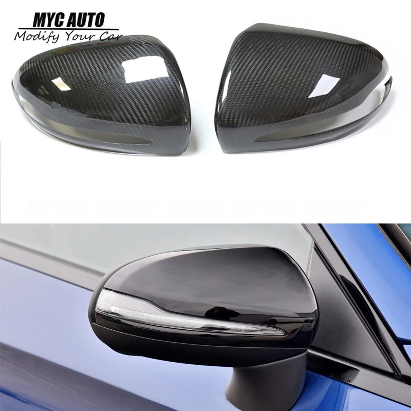 Real Dry Carbon Fiber Rear View Mirror Cap Cover For MercedesBenz W205