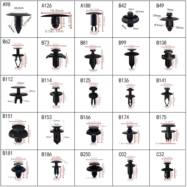 

A15 auto plastic rivet car mat fixing clips spare parts