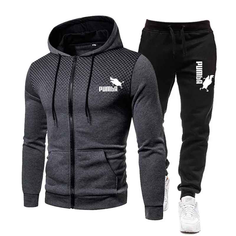 mens two piece sets New Winter Men's Clothing Men Sets Printing Hoodie Set Fleece Zipper Sweatshirt Casual Sport Sweatpants Mens Tracksuits 2021 mens two piece sets