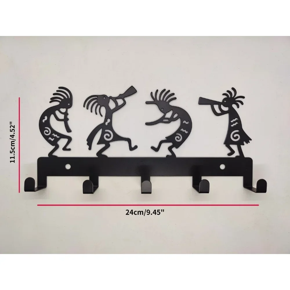Wall Mounted Coat Rack Vintage Black Metal Key Holder Wall Hooks for Clothes & Hats Stylish Wall Hanger Elegant Artwork 2