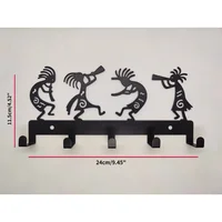 Wall Mounted Coat Rack Vintage Black Metal Key Holder Wall Hooks for Clothes & Hats Stylish Wall Hanger Elegant Artwork 2