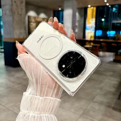 Transparent Slim Magnetic Wireless Charging Protective Back Cover for Leather (Clear)