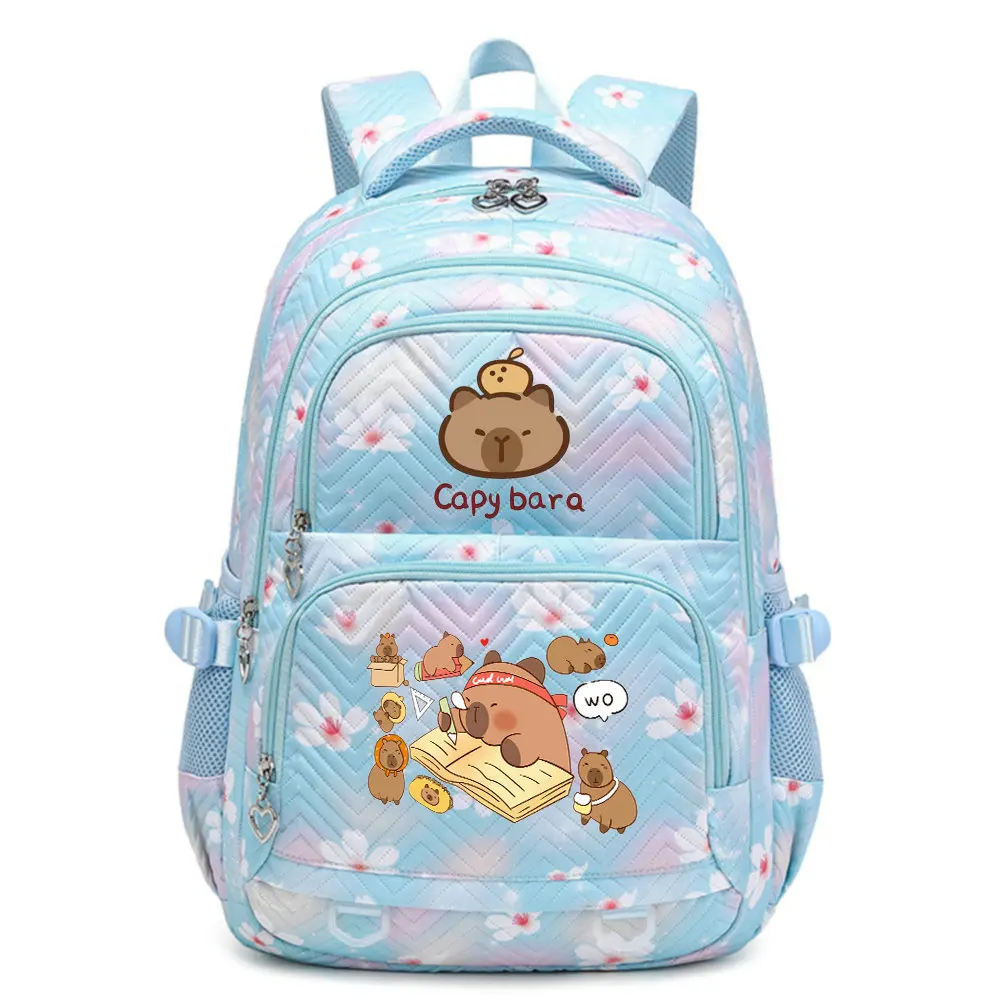 Capybara Backpacks Schoolbag forTeenage Waterproof Girls Backpack Female Travel Bag Bookbag Mochila 4