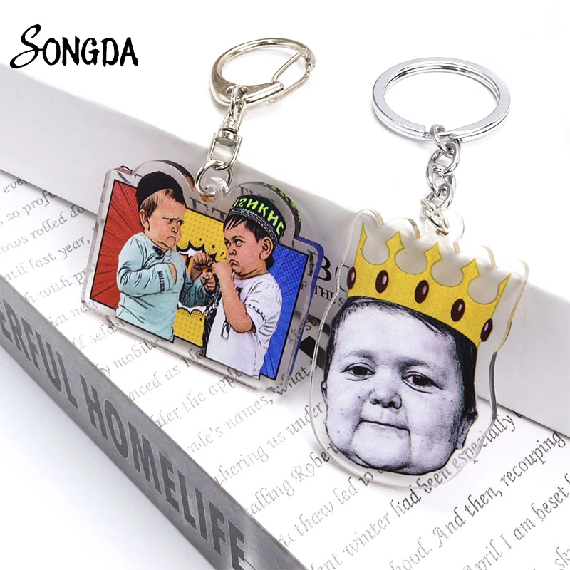 Funny Keychain Hasbulla Magomedov Meme Acrylic Key chains Khabib Hasby