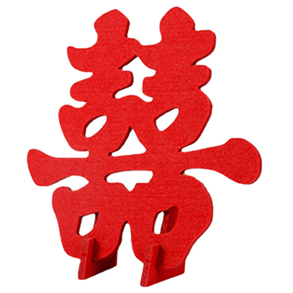 

Three-dimensional Happy Character Ornaments Wedding Supplies Table Sign Chinese Traditional Decor Decoration Party Dining Room