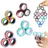 3Pcs Fidget Spinner Magnetic Ring Set Camo Fingers Magnet ADHD Stress Relief Magical Toys for Kids Adult Anxiety Gift Random 6