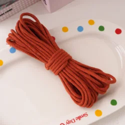 Vibrant Multicolored Braided Cotton Cord for DIY Jewelry and Crafting (Orange Red)