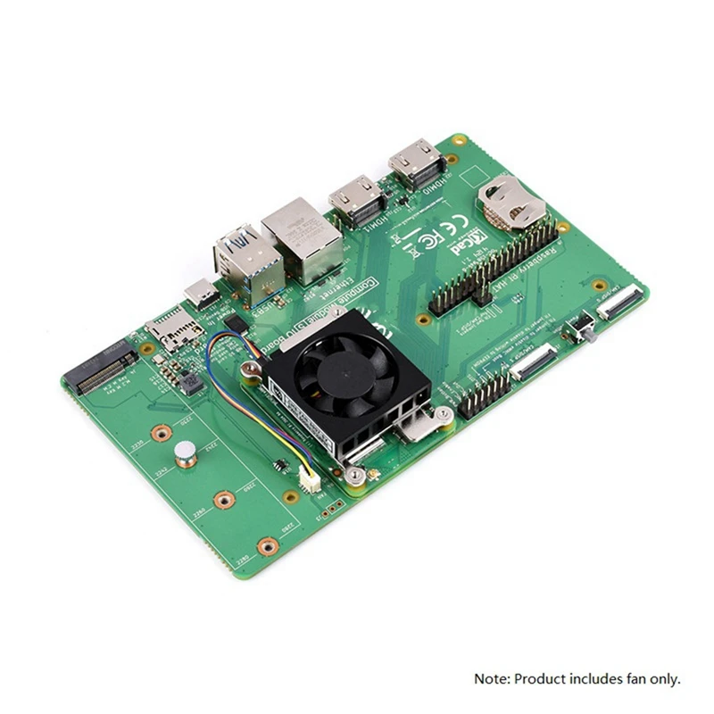 Cooling Fan For Raspberry Pi Compute Module 5, CM5 Heatsink Cooler Radiator, 5V Power Supply, With Thermal Tapes