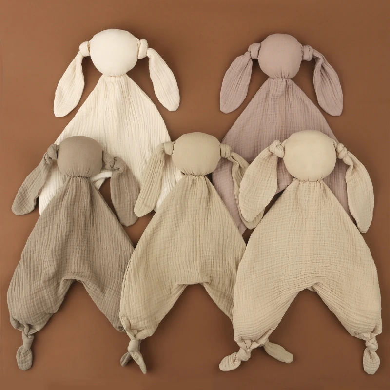 Baby Security Blanket Soothe Appease Towel Soft Cotton Gauze Animal for Doll Teething Bib Infants Comfort Sleeping Nursi