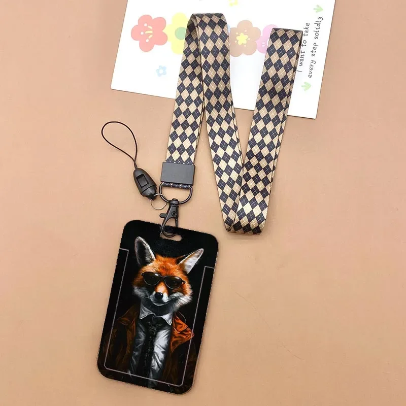 Versatile Animal Print Lanyard with ID Badge Holder & Charm