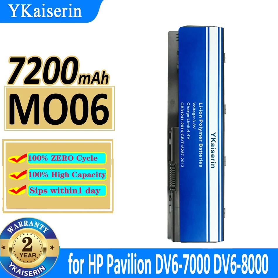 

7200mAh YKaiserin Battery for HP Pavilion DV6-7000 DV6-8000 DV7-7000 672326-421 672412-001 HSTNN-LB3P HSTNN-YB3N MO06 MO09