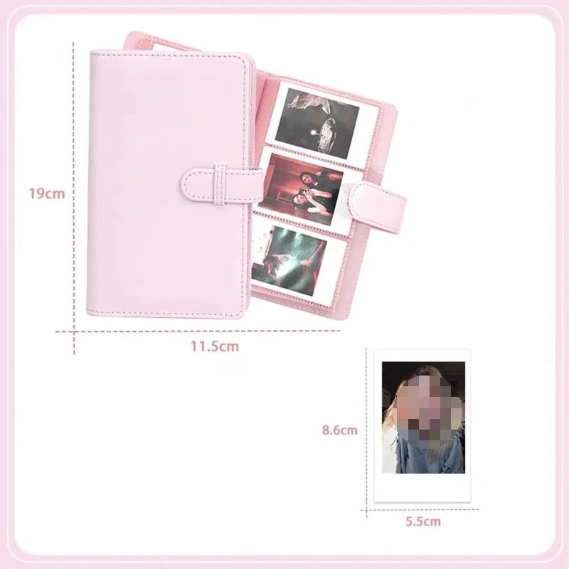 108포켓 사진 앨범 필름 카메라 3인치 사진 용지 PU 가죽 보관 케이스 스탬프 수집 책 후지필름 인스탁스 미니 12용