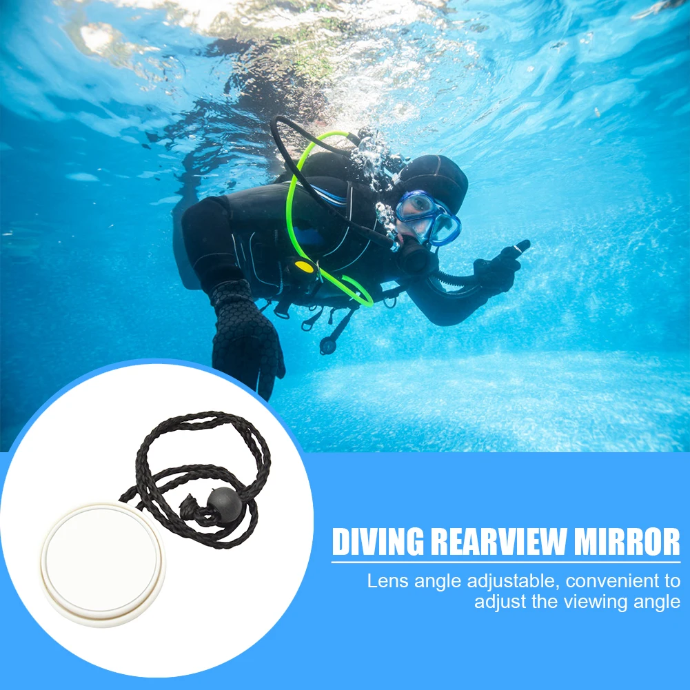 UK Diving Gear Scuba Diving 360 Degree Adjustable Mirror with Lanyard Black 