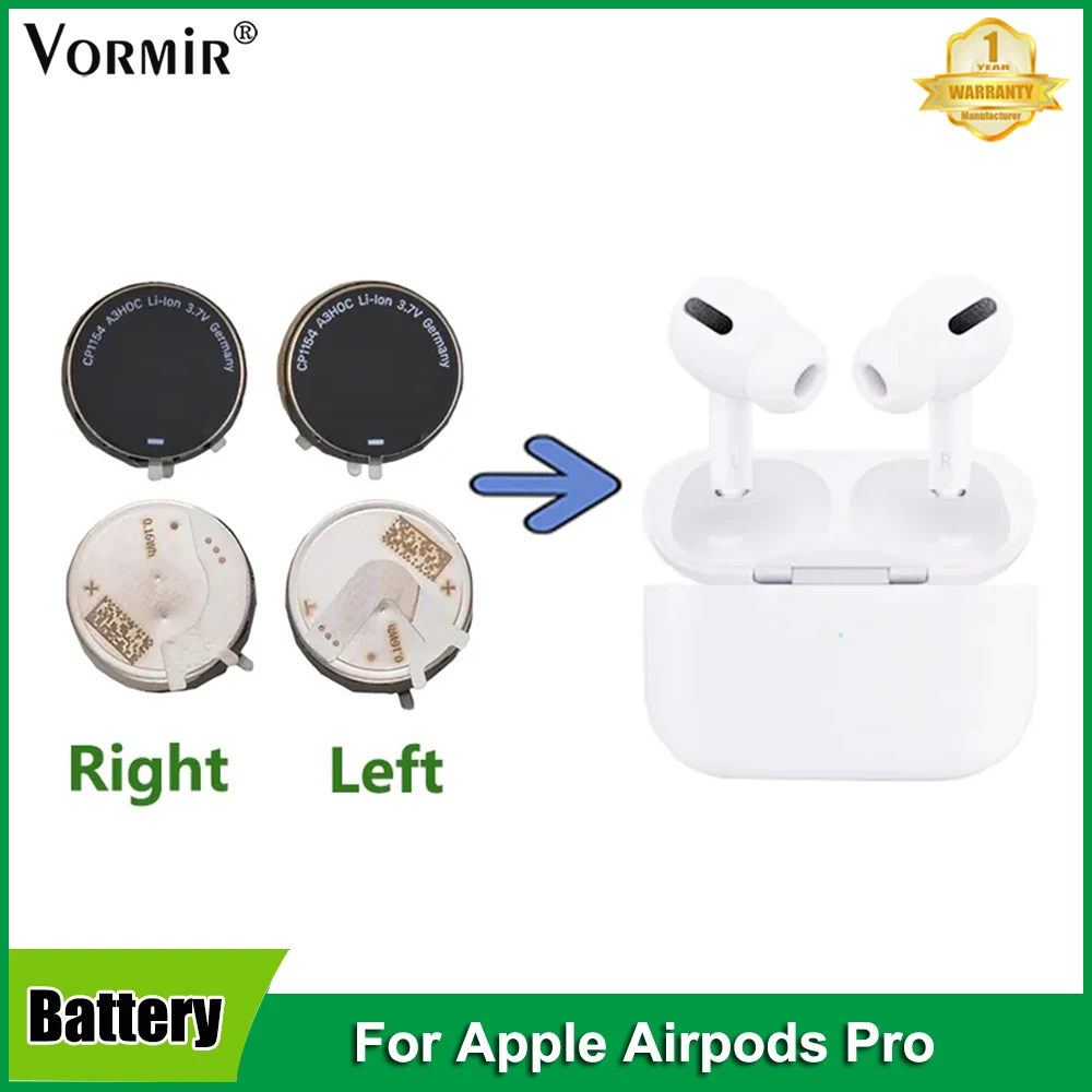 

Vormir Replace Battery For Apple Airpods PRO A2084 A2083 airpods pro air pods pro Batteries Power Supply left and right one pair