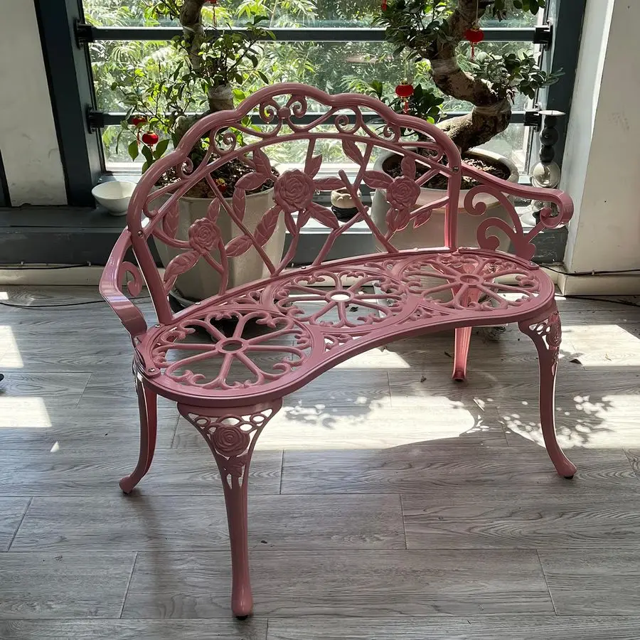 Rose Aluminum Garden Bench 4