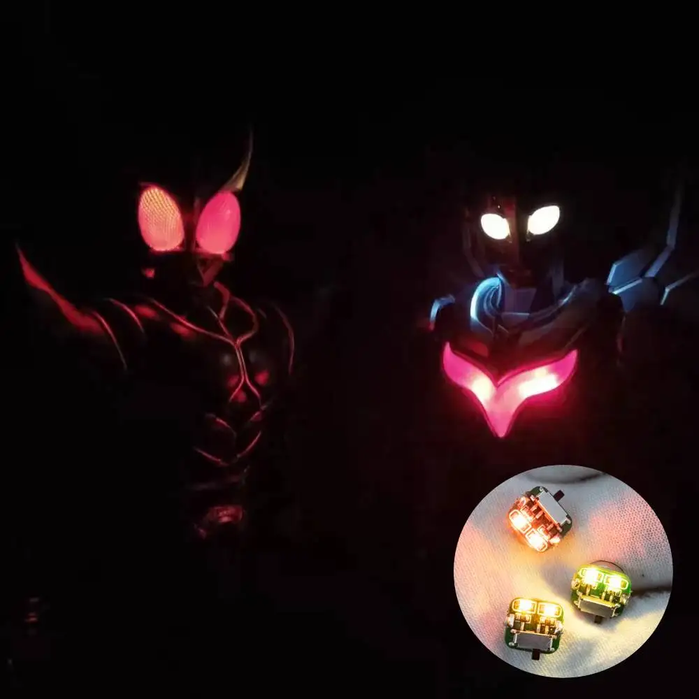 스위치가 있는 듀얼 LED 조명, DIY 모델 제작/건담/인형의 집 장식/디오라마/미니어처 풍경용 무선 램프 (배터리 포함)