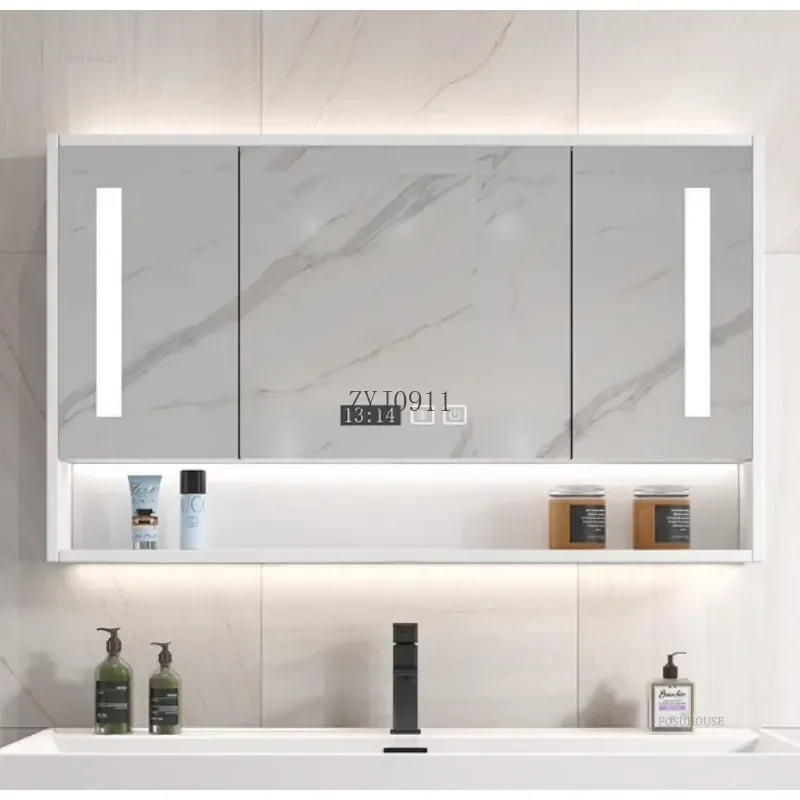 Nordic Smart Bathroom Mirror Cabinet Separate Wall-mounted Simple Bathroom Dressing Storage Cabinets Furniture E