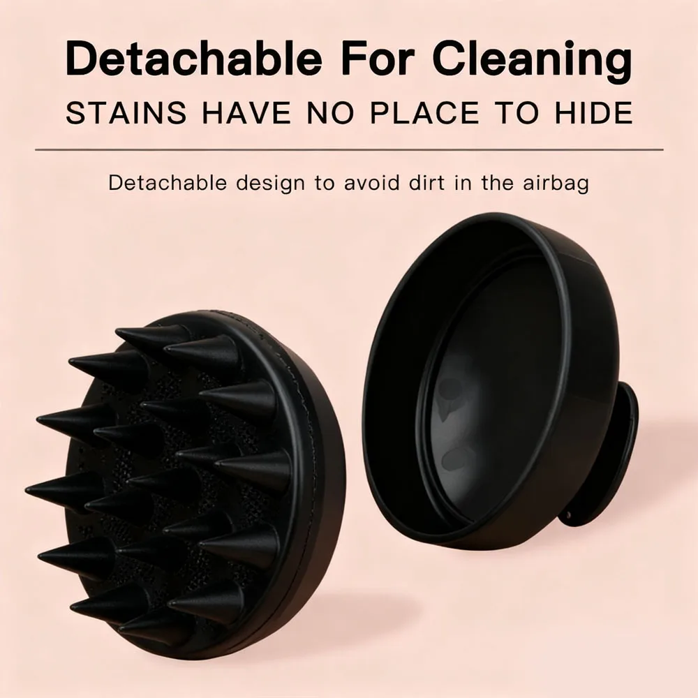 Silicone Shampoo Brush Head Scalp Massage Comb Clean The Scalp Thoroughly Body Massage Brush Bath Brush Salon Hairdressing Tool