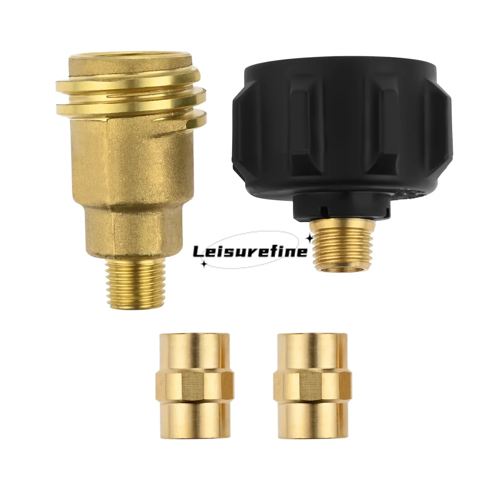 4pcs/1set 1/4" Brass Propane Gas Fitting Adapter QCC1/Type 1 Male & POL Female Connector Female Pipe Fitting BBQ Camping Heating