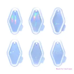 Colorful Holographic Resin Molds Silicone,Rhombus Resin Mould,Pendant Mold for DIY Jewelry Making Silicone Keychain DropShip