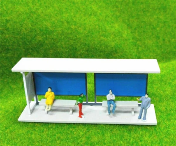 1:87/76 Scale Building Model Train Railway Layout Bus Shelter Station Stop Model Collection Gift Toy 2