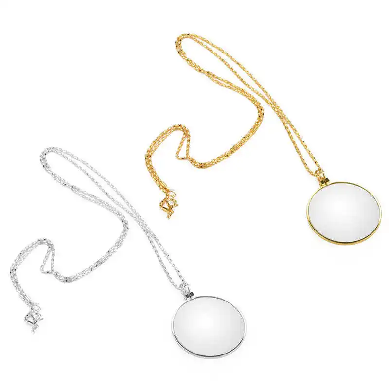 

Женское Ожерелье с 5X лупой, увеличительное стекло, лупа, подвеска, цепочка золотого и серебряного цвета, ожерелье для женщин, ювелирные изделия