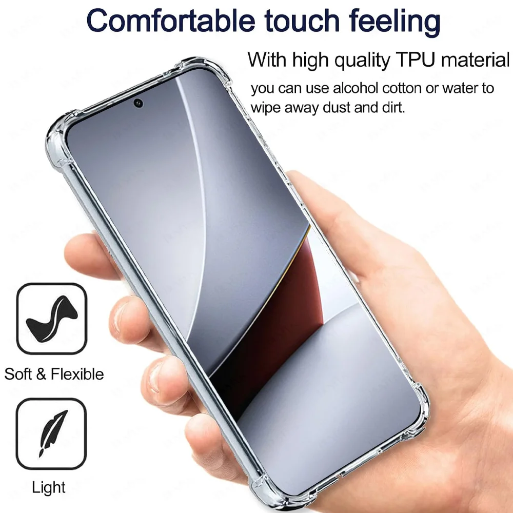 Transparent Crystal Clear Ultra Soft TPU Silicone Back Cover - 2 Pack