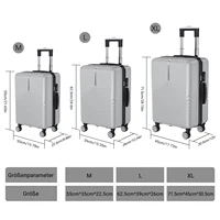 Ensemble de bagages 3 pièces 20/24/28 pouces avec balance, valise trolley rigide en ABS 4 couleurs Noir/Violet dégradé/Argent/Gris, 8 roues pivotantes, ensemble de valises de voyage avec serrure TSA 2