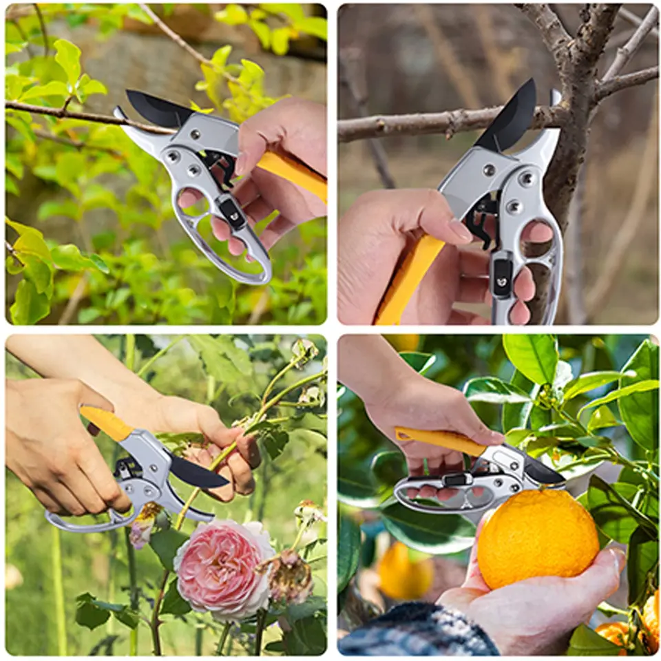 Tijeras de podar con trinquete para jardín, podadoras de mano para  jardinería, corte de árbol floral rosa, tijeras de recorte duraderas -  AliExpress, image size:960x960