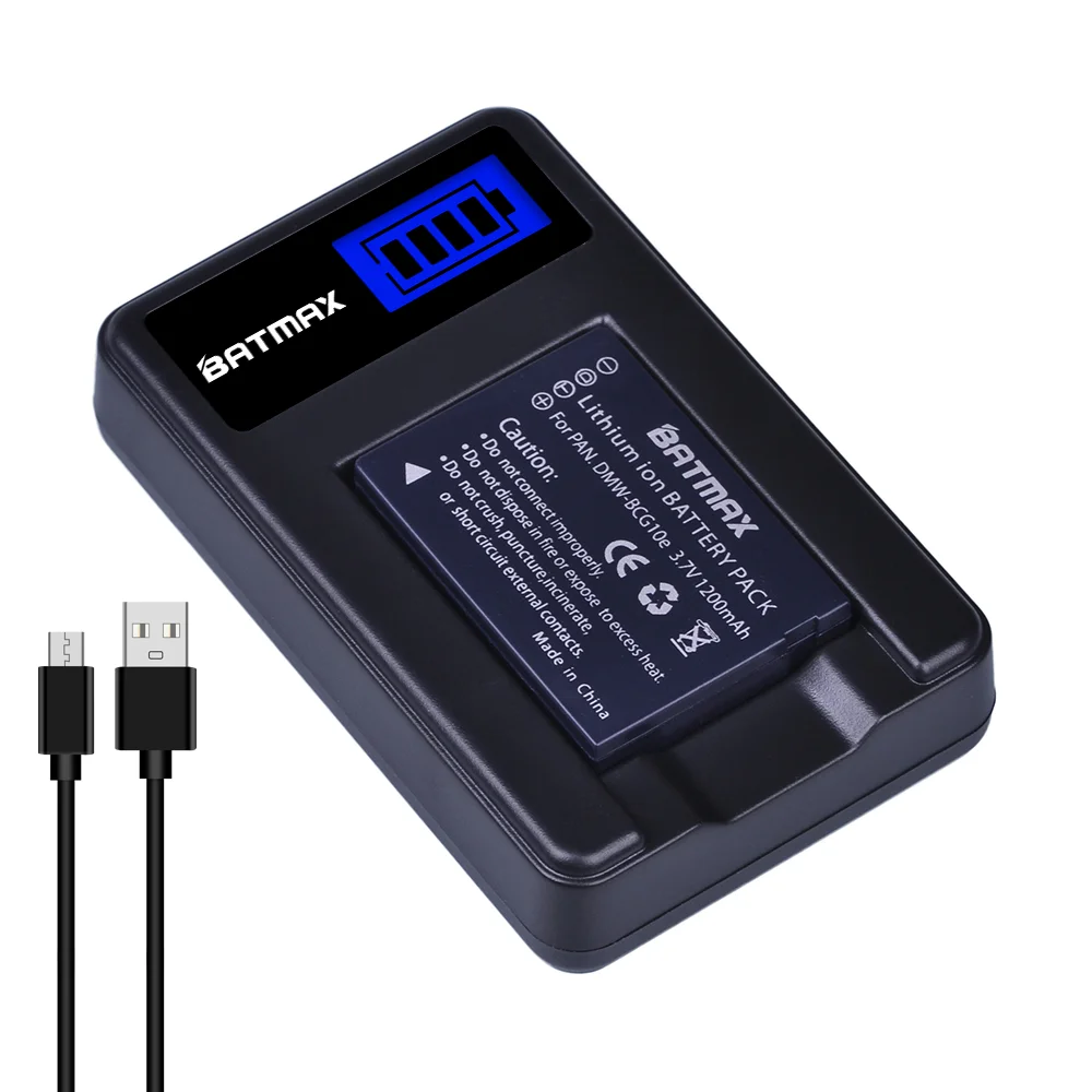 Dmw-Bcg10 Batteria/Caricabatterie Per Panasonic Dmw-Bcg10E Bcg10Pp E Lumix Dmc-3D1,Dmc-Sz8,Dmc-Tz7 Tz8 Tz10 Tz20 Tz30 Zr1 Zs1 Zx1 Zs7