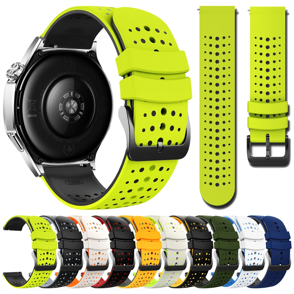Breathable Silicone Strap 22mm Replacement Wristband Bracelet