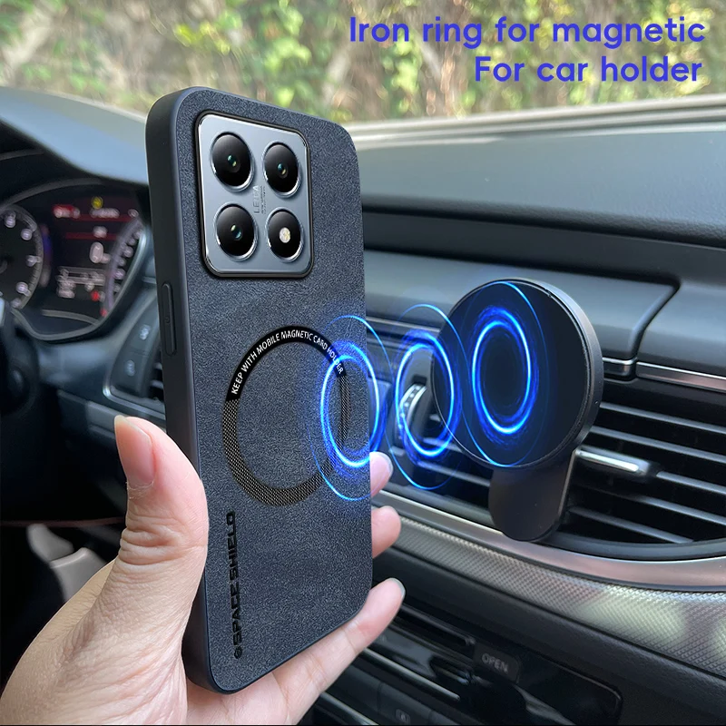 Magnetic Retro Leather Soft Wireless Charging Phone Case Cover