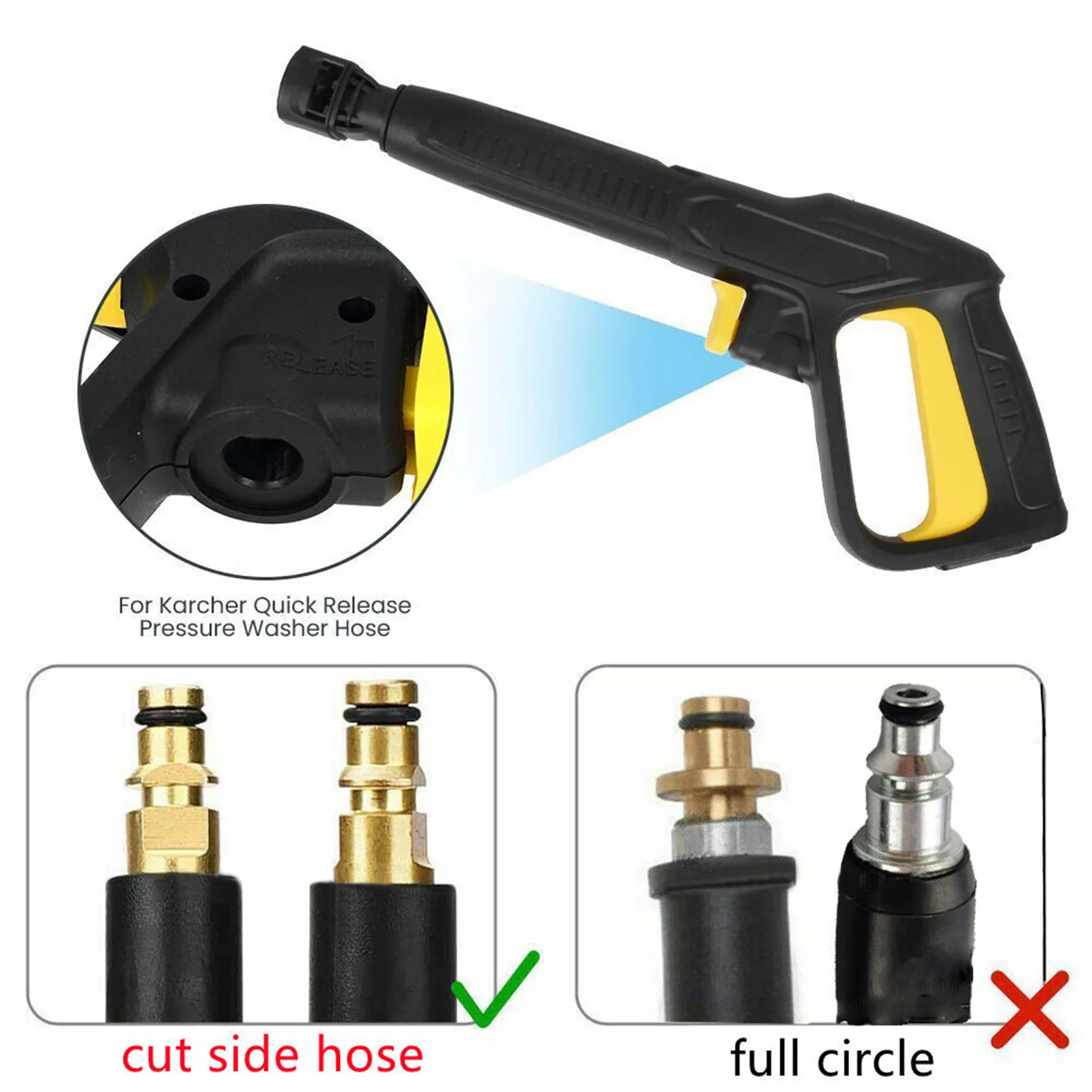 For Karcher K High Power Pressure Washer Gun Extension Wand Nozzle Tips Foam Lance Surface Cleaner for Car Patio Yard Driveways